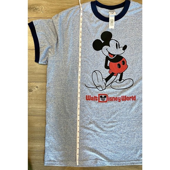 Disney World Mickey‎ Mouse Shirt Men XXL Heather Blue Navy Trim - Picture 2 of 10